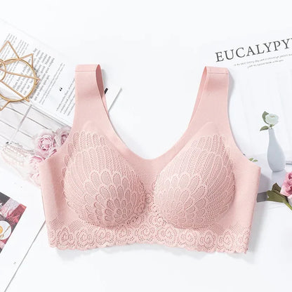 Latex 4.0 Graceful Anti-Saggy Breathable Lace Large Size Bra