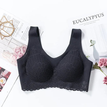 Latex 4.0 Graceful Anti-Saggy Breathable Lace Large Size Bra