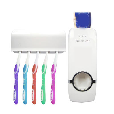 Automatic Toothpaste Dispenser And Toothbrush Holder Set