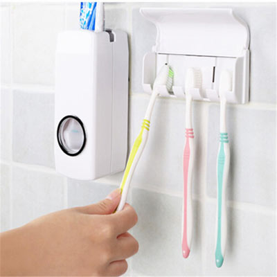 Automatic Toothpaste Dispenser And Toothbrush Holder Set