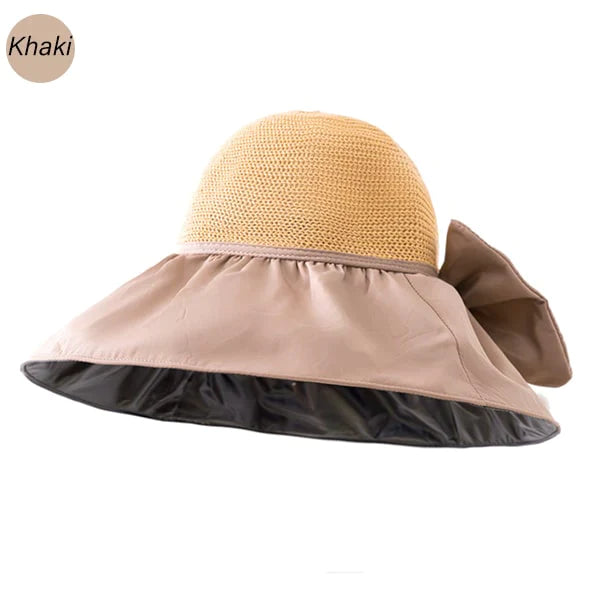 Foldable Anti-UV Ribbon Pouch Sun Hat